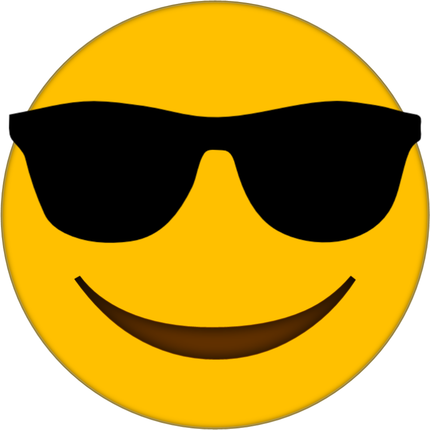 Sunglasses Emoji Png Transparent Image (black, gold)