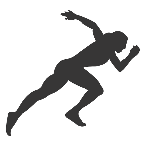 Running Female Athlete Png File (gray, black)