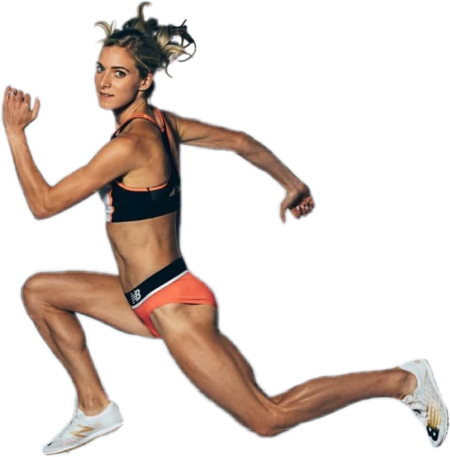 Running Female Athlete Png Image (black)