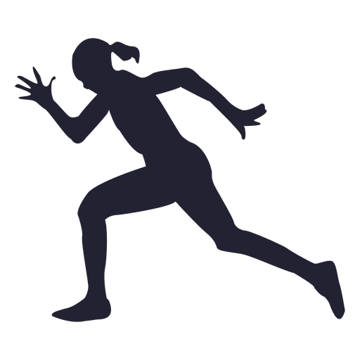 Running Female Athlete Png Photos (gray, black)