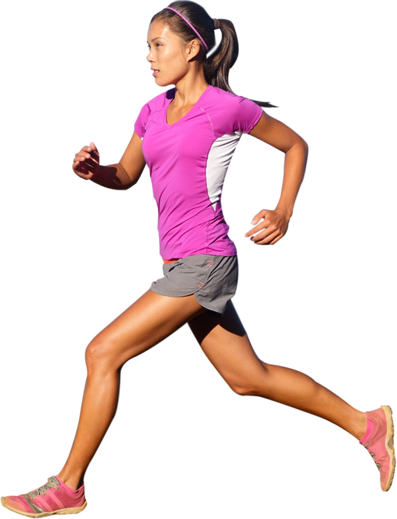 Running Female Athlete Png Transparent (maroon, chocolate, black, silver, white)