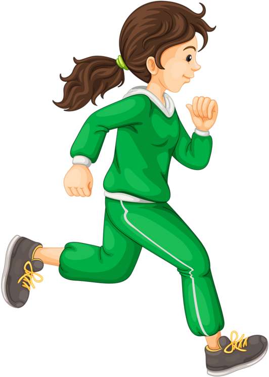 Running Female Athlete Transparent Background (teal, green, black, maroon)