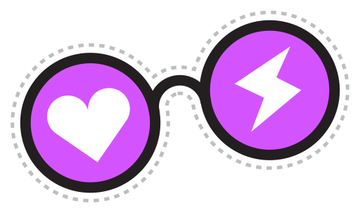 Funny Glasses Heart Thunderbolt Icon Free Nobackground Png Icon Download (violet, black, white)