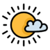 Sunny Sun Cloud Weather Cloudy Icon Free Nobackground Png Icon Download (gold, orange, black, lavender)