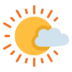 Sunny Sun Cloud Weather Cloudy Icon Free Transparent Png Icon Download Path (orange, chocolate, black, lavender)