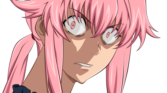 Yuno Gasai Png Background Image (black, salmon, pink)