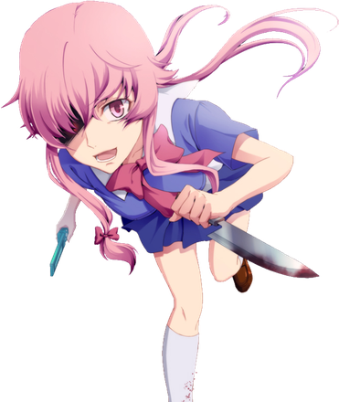 Yuno Gasai Png Clipart (black, pink, beige, lavender)