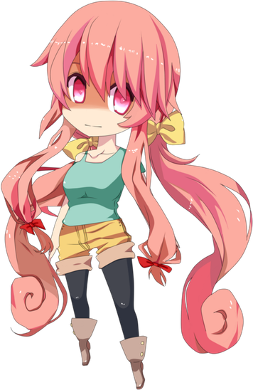 Yuno Gasai Png Photo (pink, black, salmon, indigo, silver)