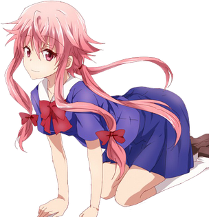 Yuno Gasai Png Transparent Image (black, indigo, beige, white)