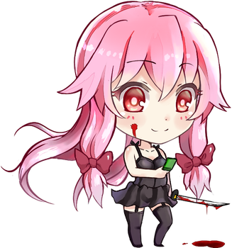 Yuno Gasai Transparent Background (black, pink, beige, white)