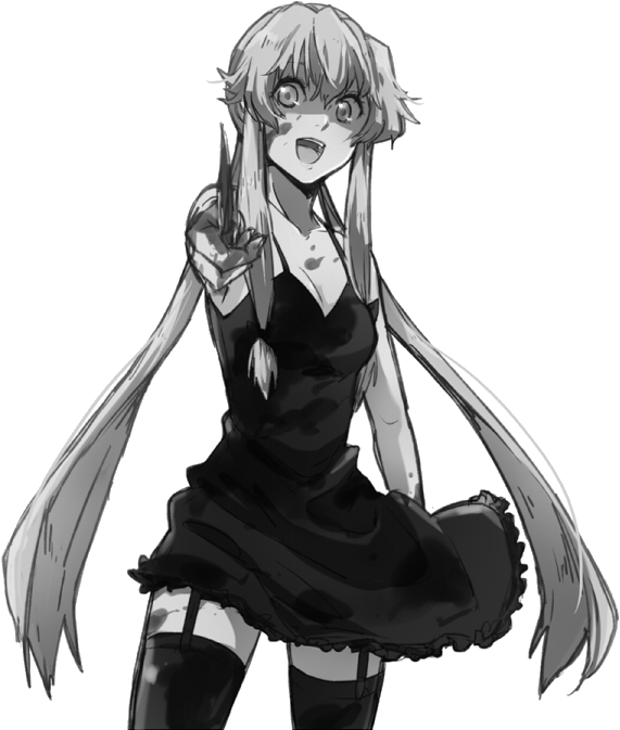 Yuno Gasai Transparent Images Png (black)