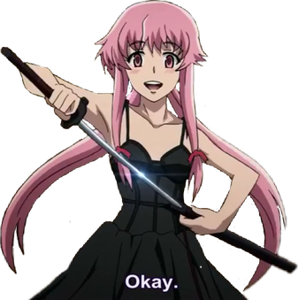 Yuno Gasai Transparent Png (black, pink)