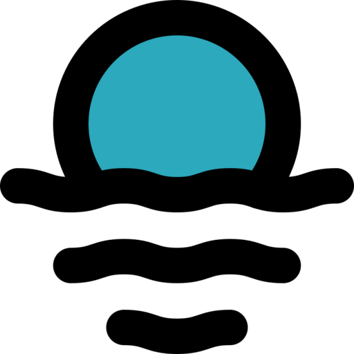 Sunset 3 Free Transparent Png Icon Download (black, teal)