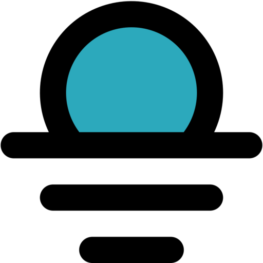 Sunset 5 Free Png Icon Download (black, teal)