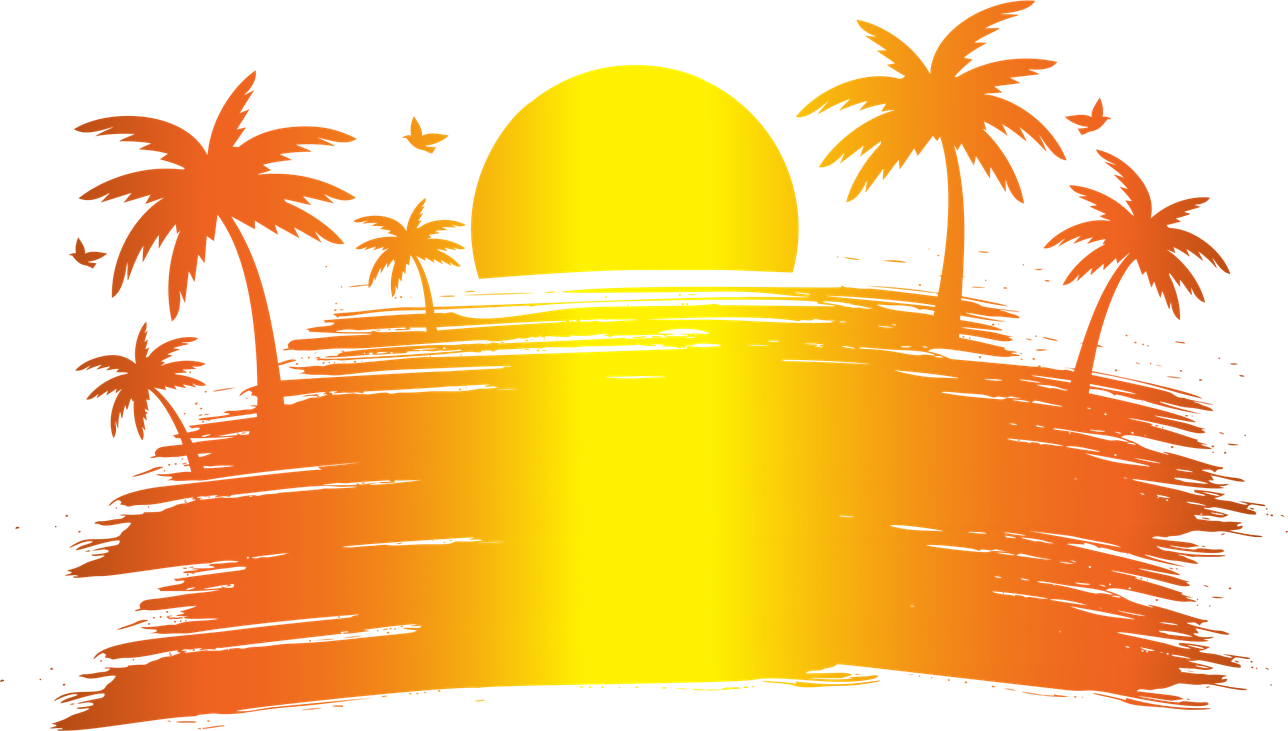 Sunset Png Isolated Pic (yellow, black, orange, gold)