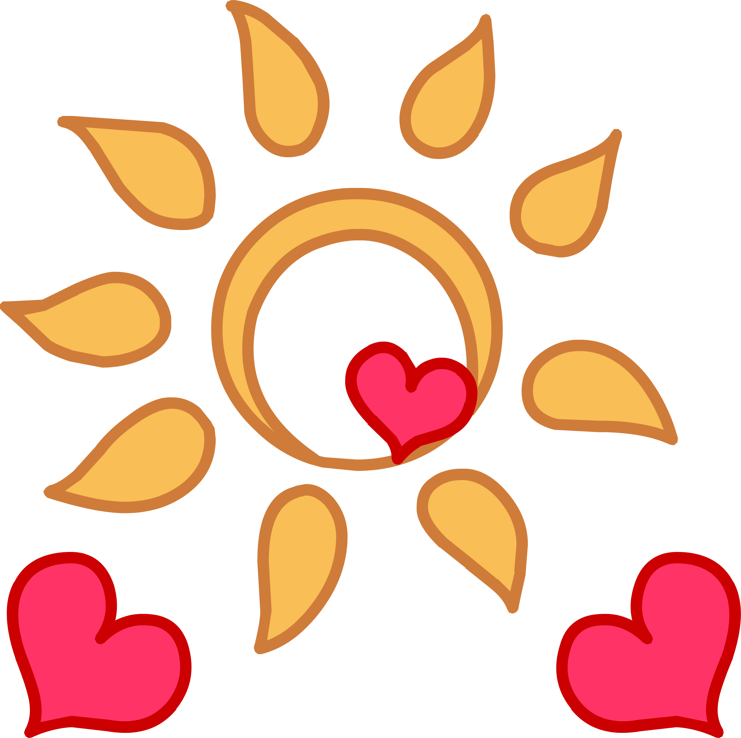 Sunshine Png File (red, salmon, white)