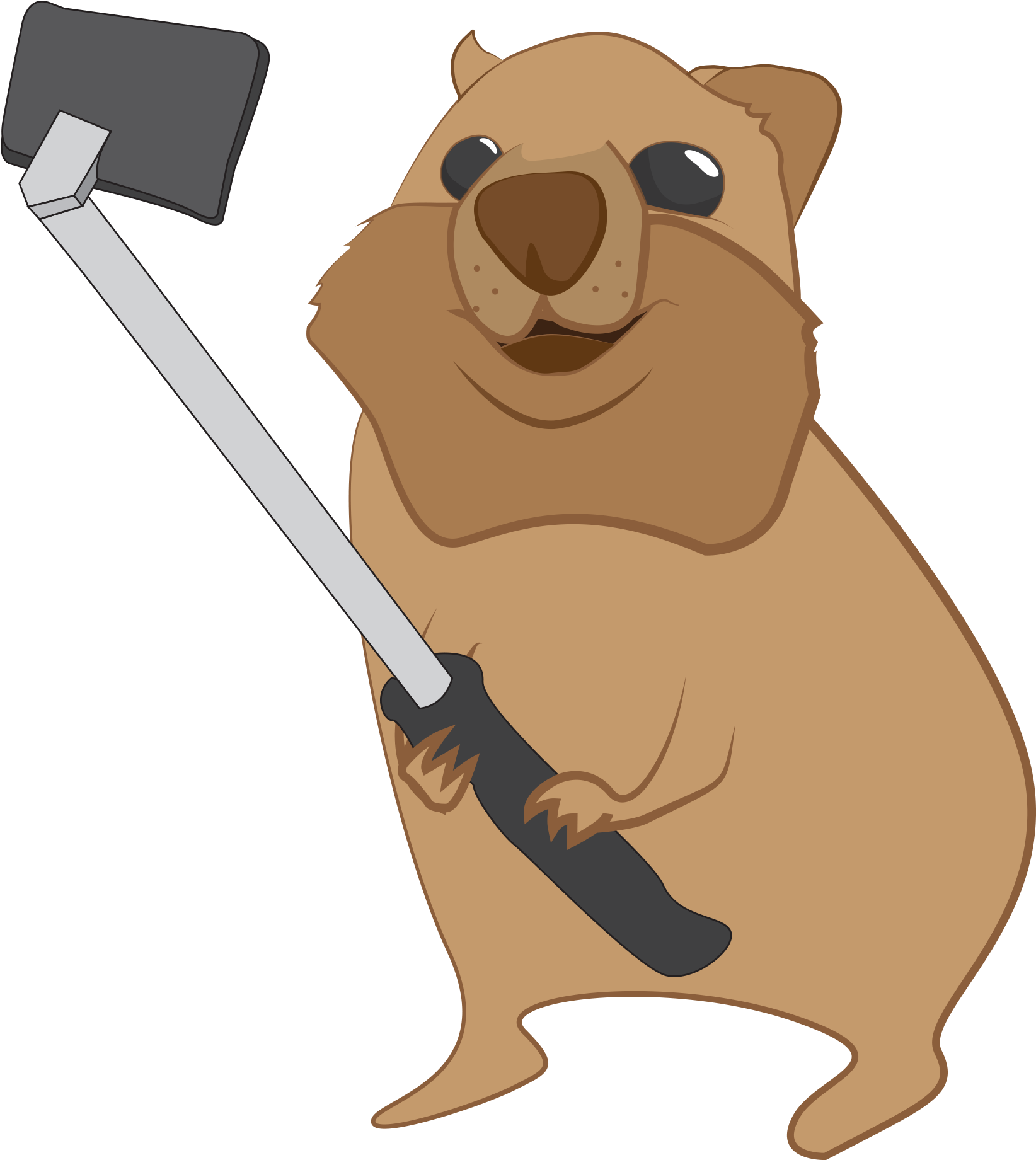 Quokka Png Image (gray, indigo, black, silver, salmon)