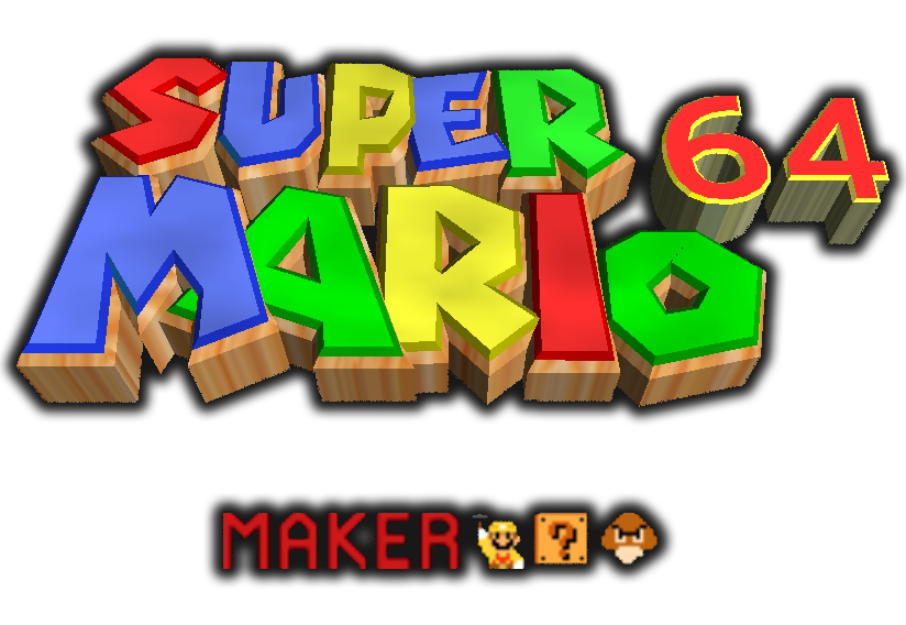 Super Mario 64 Logo Png File (black, gray, lavender, white)