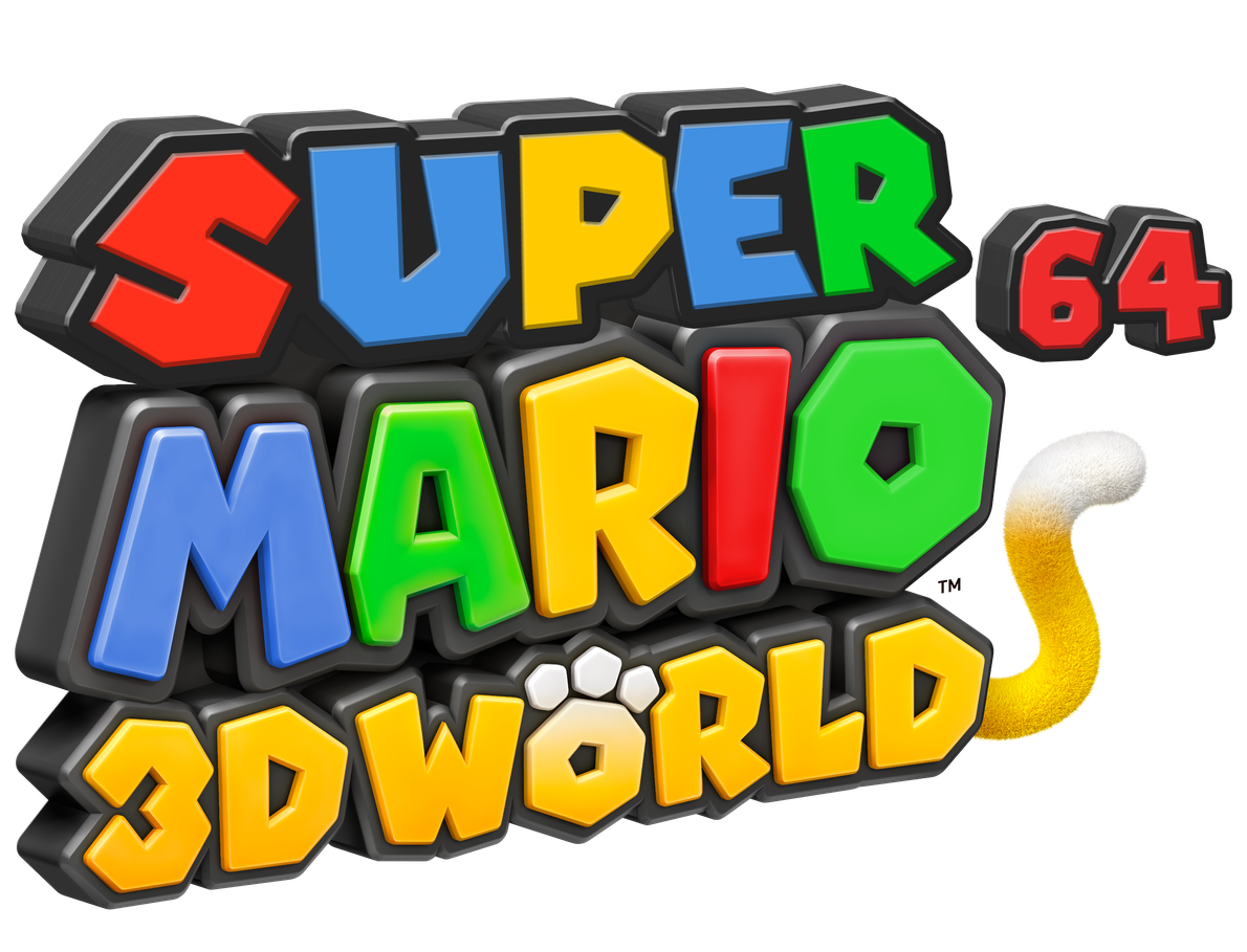 Super Mario 64 Logo Png Isolated Transparent Image (red, lime, black, gray, gold)