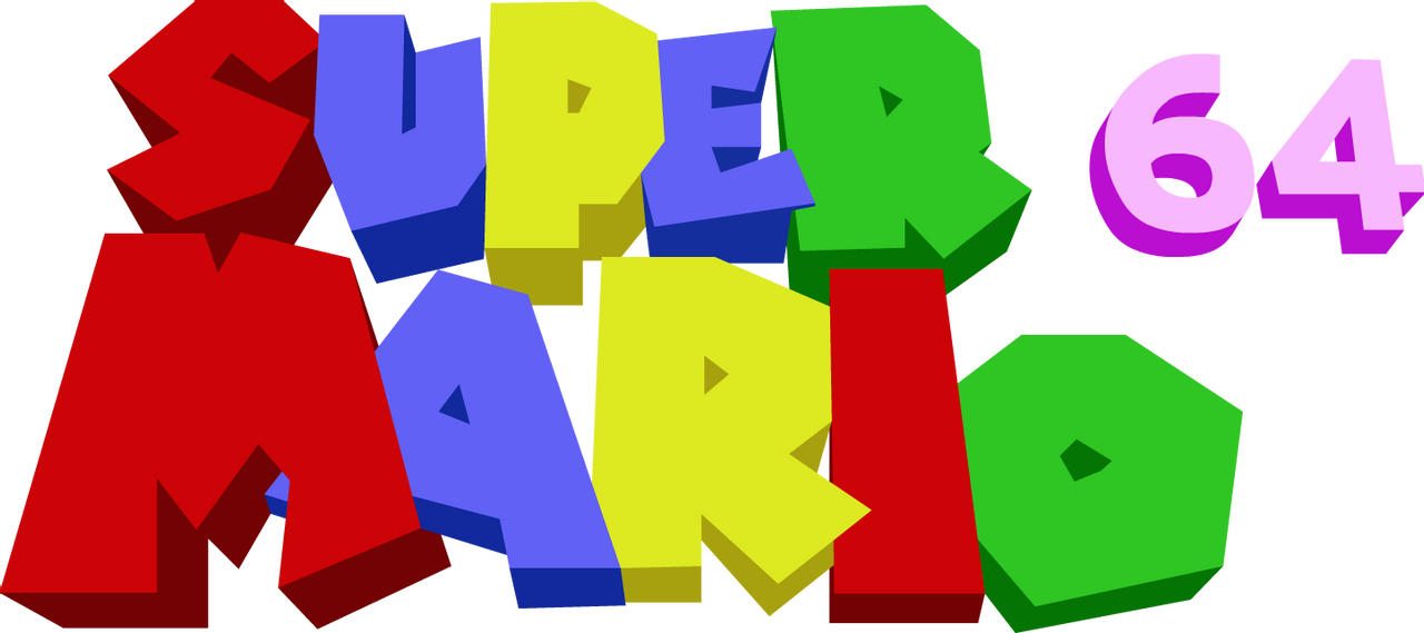 Super Mario 64 Logo Png Pic (red, lime, black, gray, gold)