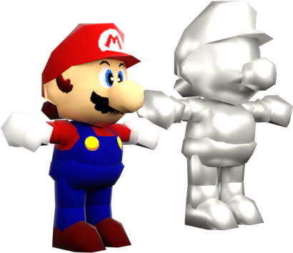 Super Mario 64 Png Isolated File (beige, black, white, navy, silver)