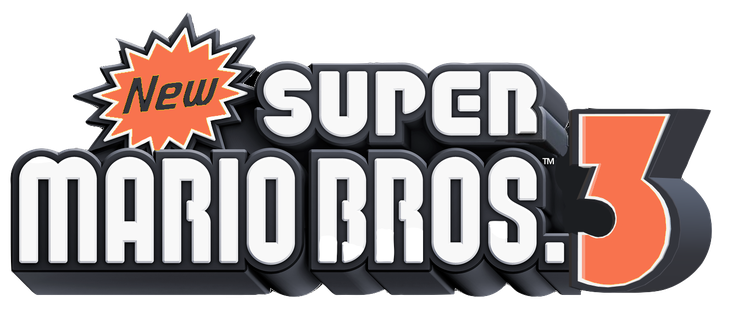 Super Mario Bros 3 Logo Png File (indigo, black, salmon, white)