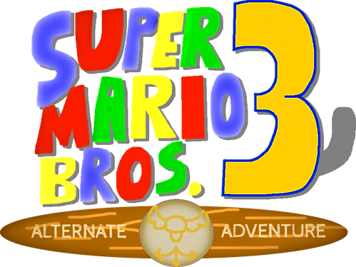 Super Mario Bros 3 Logo Png Pic (yellow, black, red, gold)