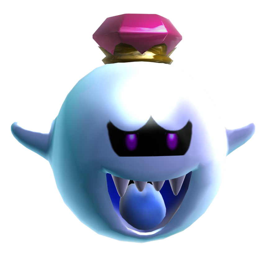 Super Mario Bros King Boo Png Clipart (white, black)