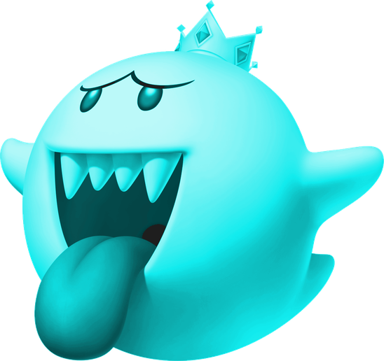 Super Mario Bros King Boo Png Free Download (lavender, mint, teal, greenish blue, black)