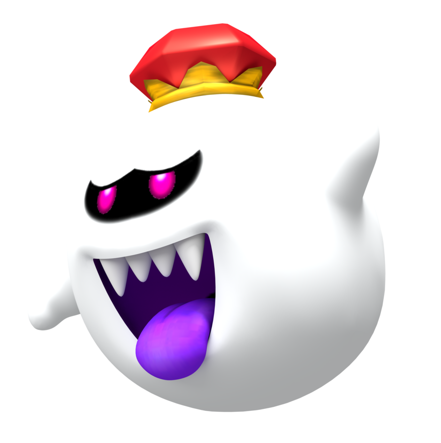 Super Mario Bros King Boo Png Photo (black, silver, white)