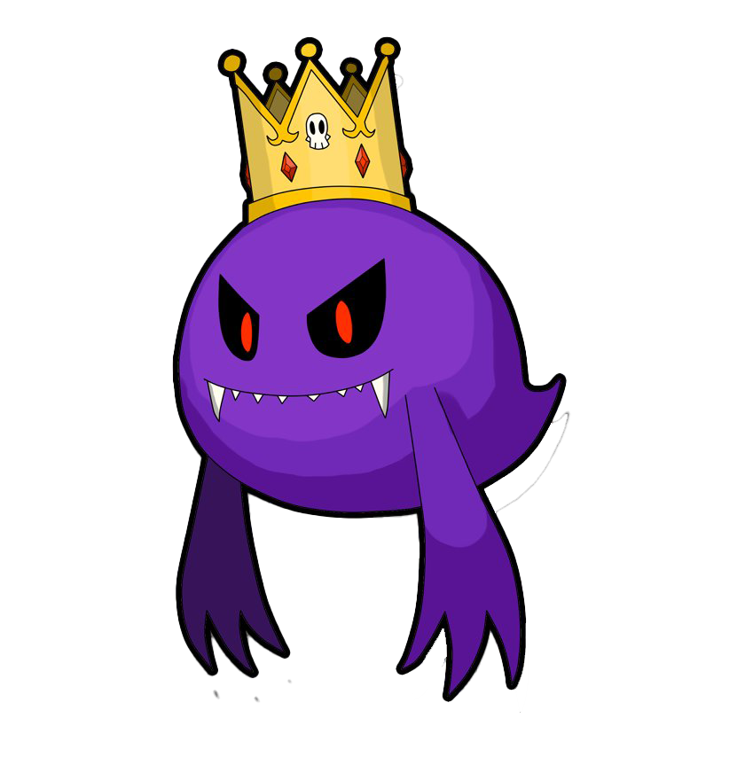 Super Mario Bros King Boo Png Transparent Image (purple, white, indigo, black)