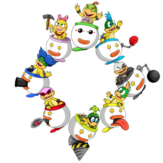 Super Mario Bros Koopalings Png Pic (black, silver, white)