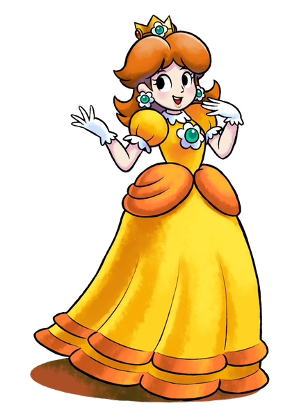 Super Mario Bros Princess Daisy Png File (black, orange, chocolate, gold)