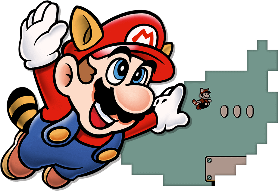 Super Mario Bros. 3 Png Pic (red, black, gray, pink, white)