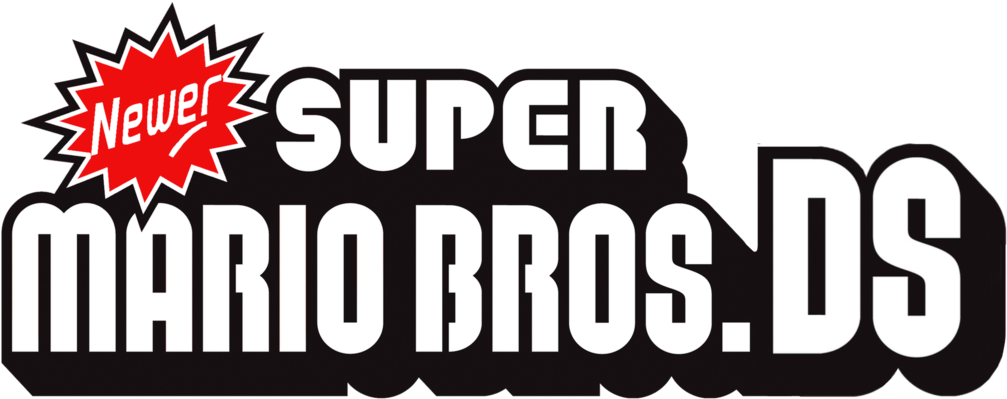 Super Mario Bros. Logo Png Clipart (black, white)