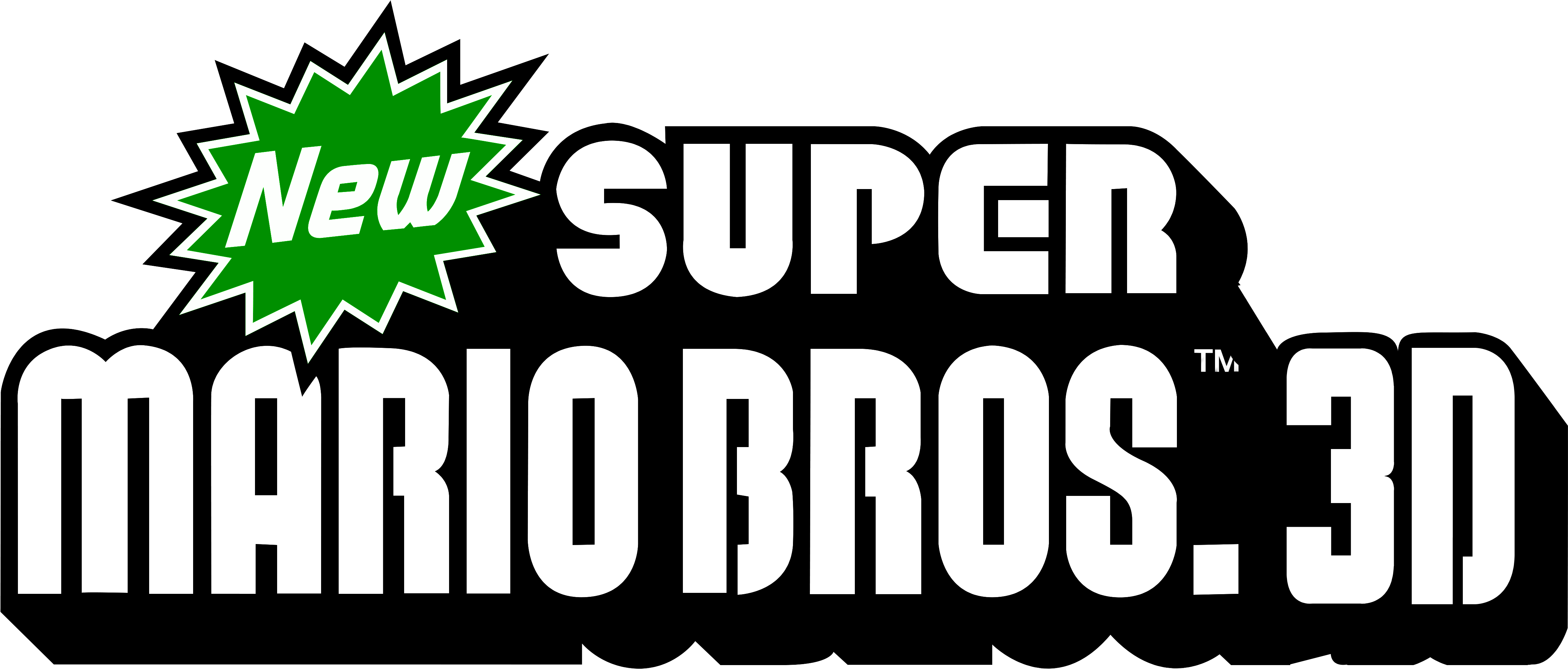 Super Mario Bros. Logo Transparent Png (indigo, black, gray, green, white)