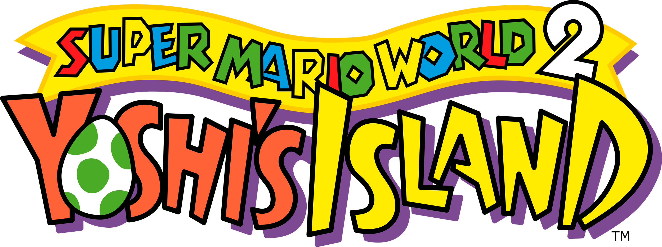 Super Mario World 2 Yoshis Island Logo Png File (yellow, black, chocolate, white)