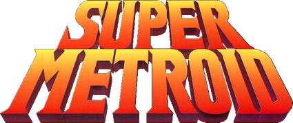 Super Metroid Logo Png Pic (red, black, orange, gold)