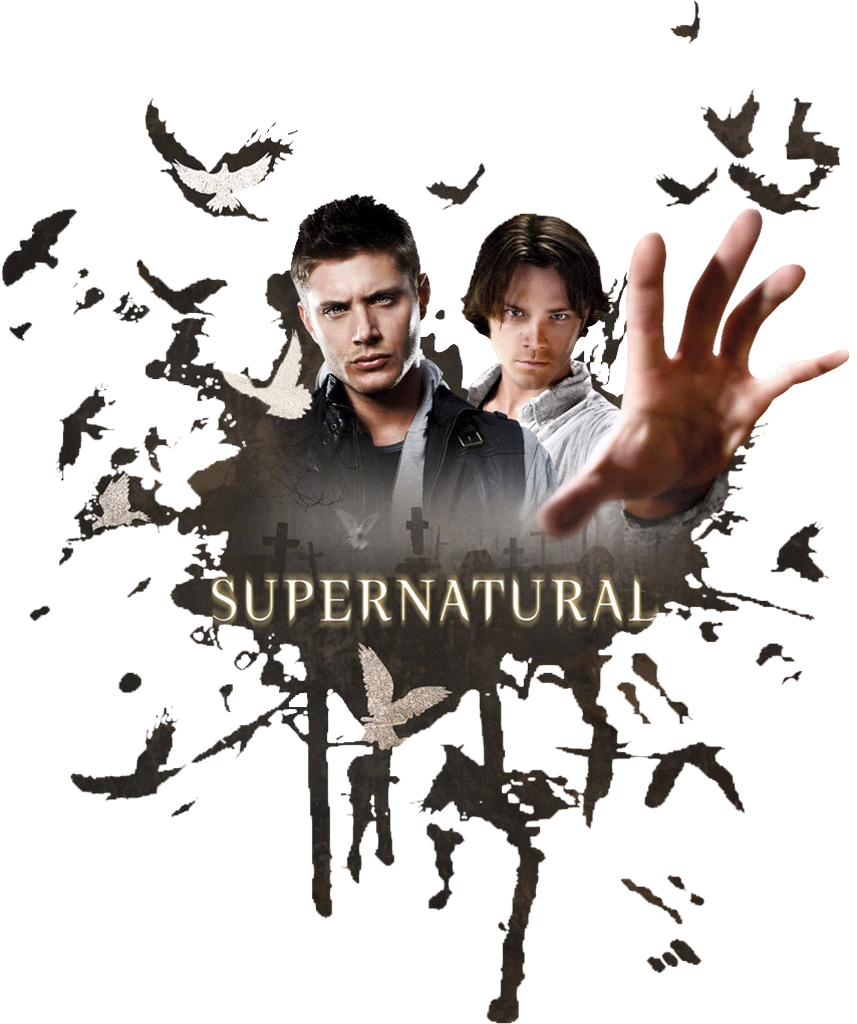 Supernatural Logo Png Cutout (black, white, silver)