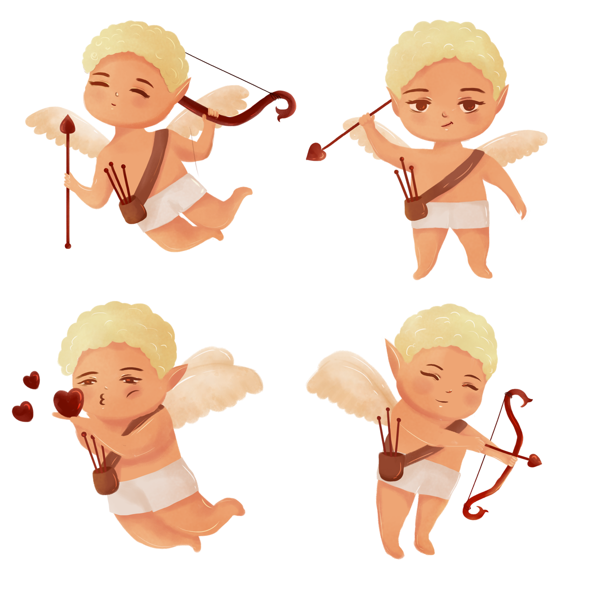 Cupid Angel Png Picture (olive, maroon, white, salmon, pink)