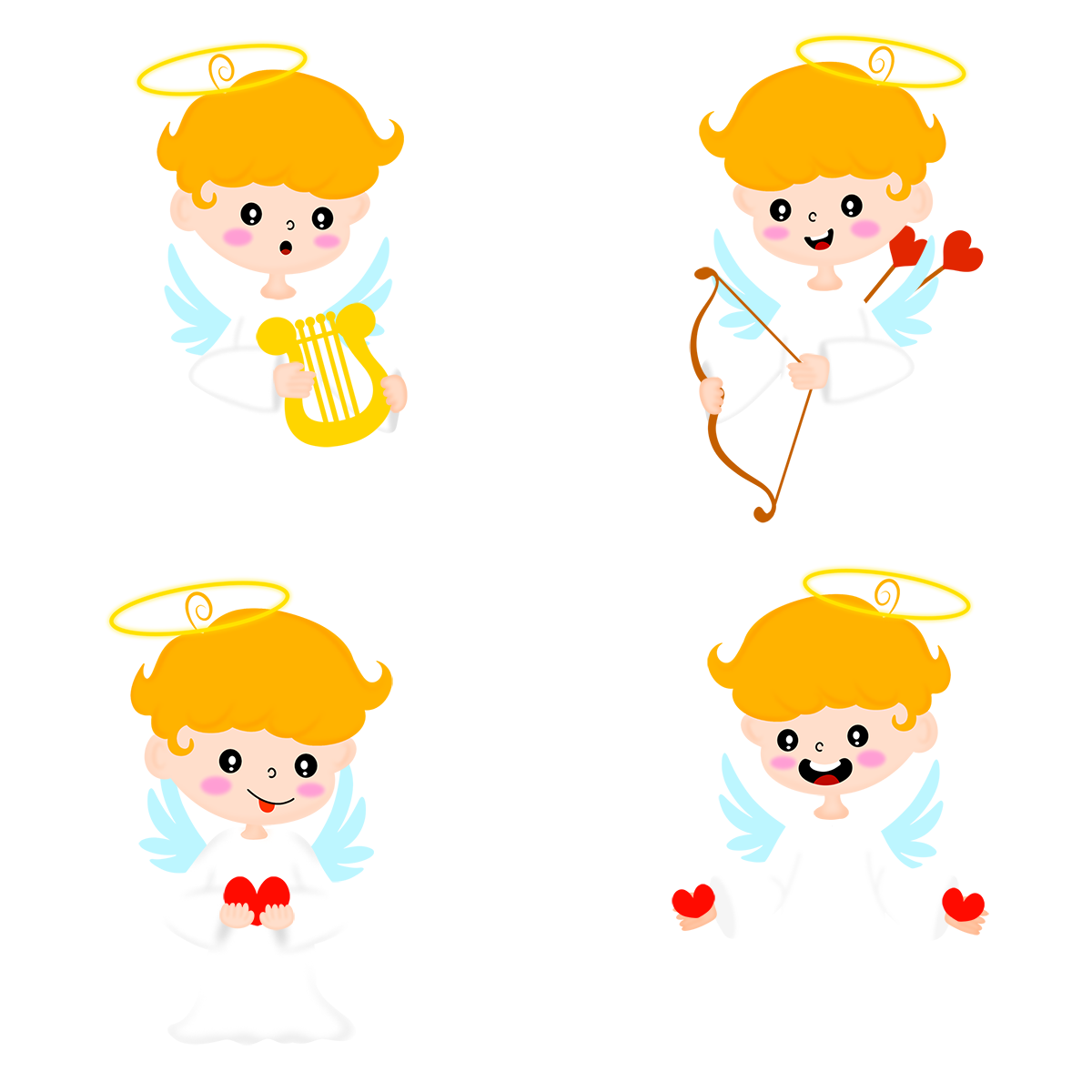 Cupid Png File (lavender, orange, white, yellow)