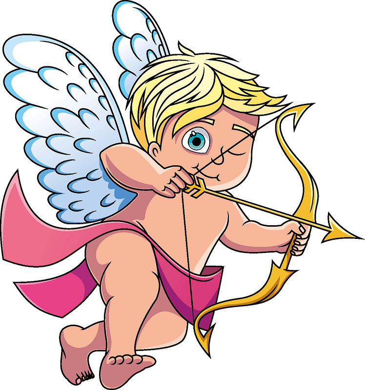 Cupid Png Free Image (white, salmon, gray, pink)