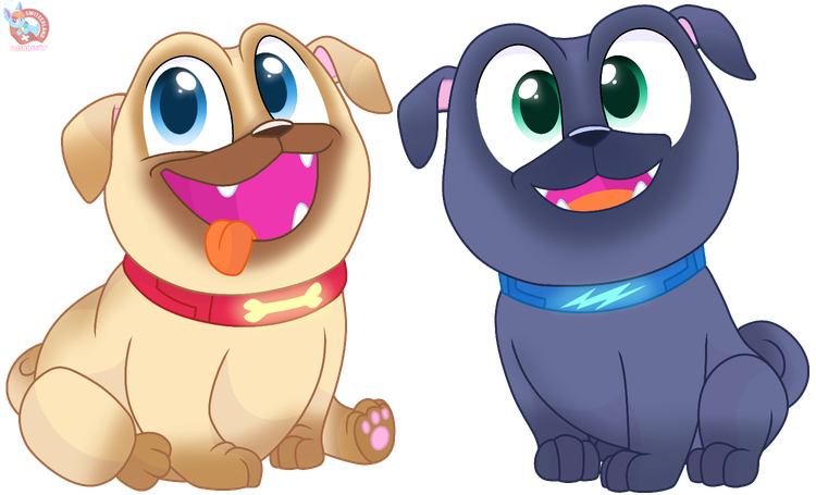 Puppy Dog Pals Png Pic (gray, black, beige, white, purplish red)