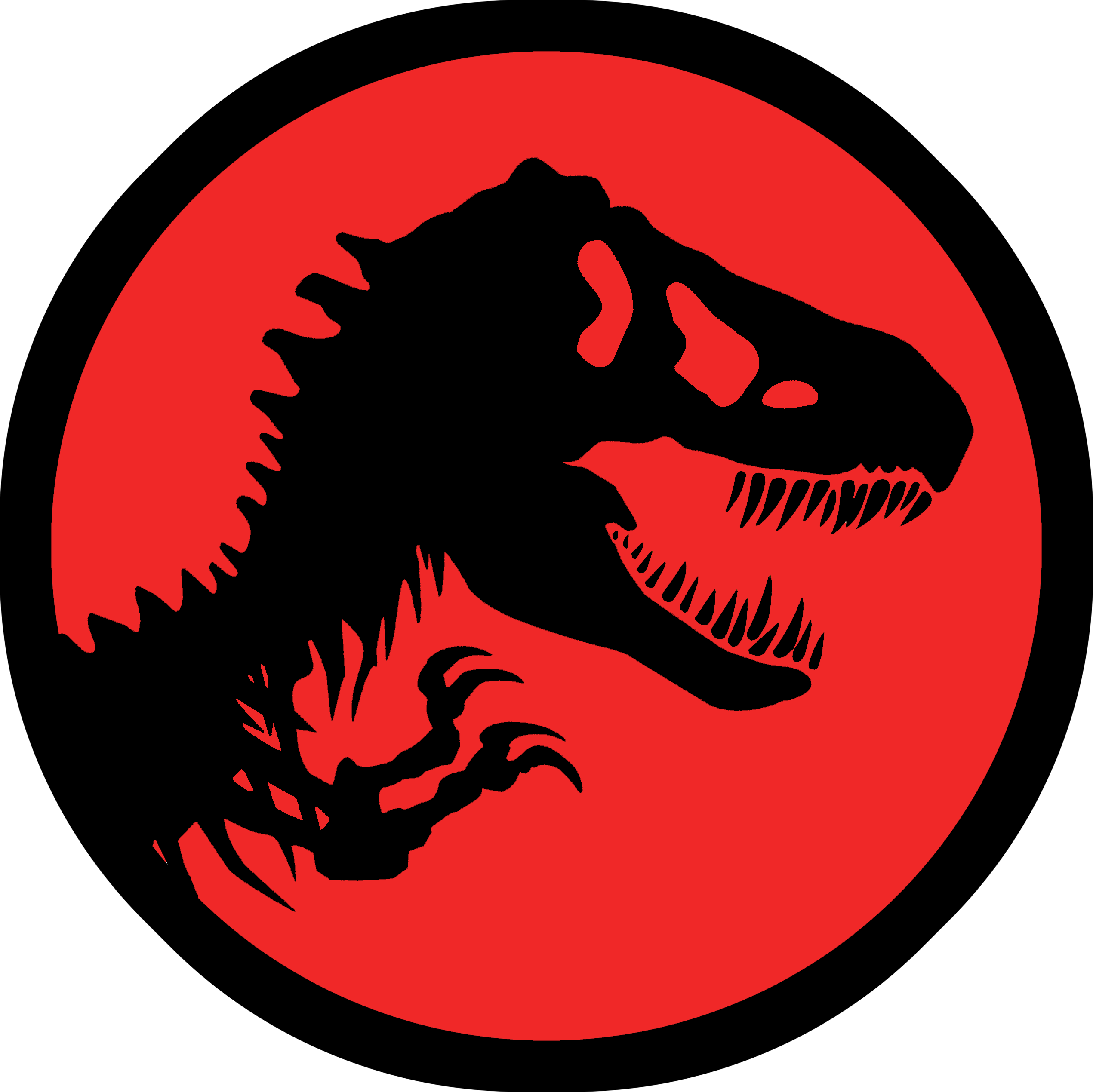 Jurassic Park Png File (white, red, black)