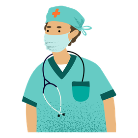 Surgeon Png Isolated Image (black, salmon, teal, silver, mint)