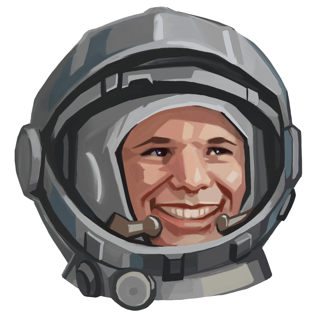 Yuri Gagarin Transparent (black, gray, silver)