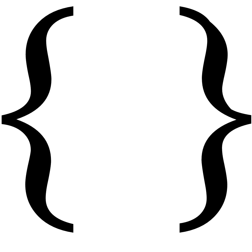 Curly Brackets Png Picture (black, white)