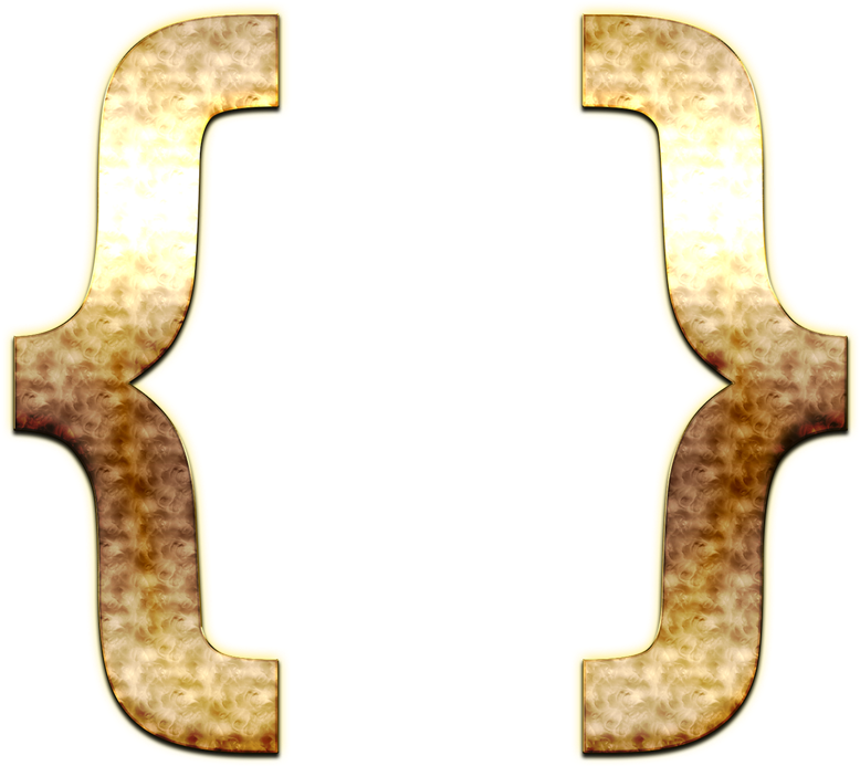 Curly Brackets Symbol (beige, black, white)