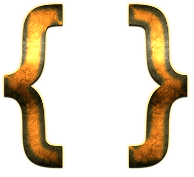 Curly Brackets Transparent Background (yellow, olive, black, maroon, gold)