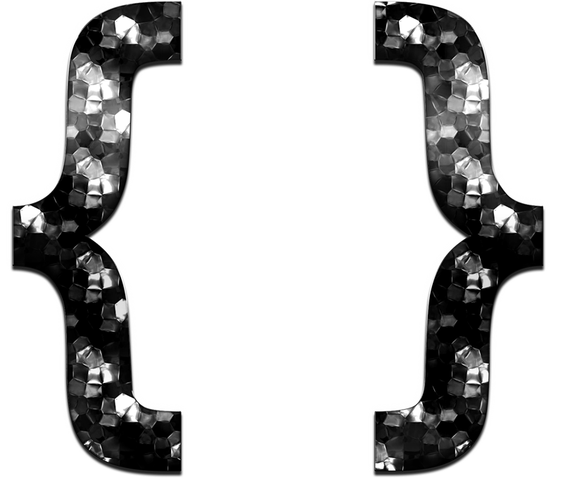 Curly Brackets Transparent Png (black, white)